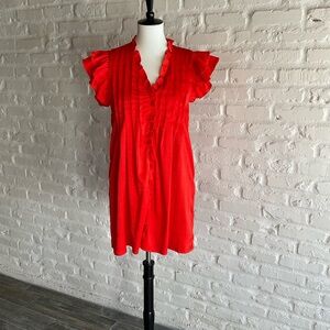 Red Ruffled Women's Top
